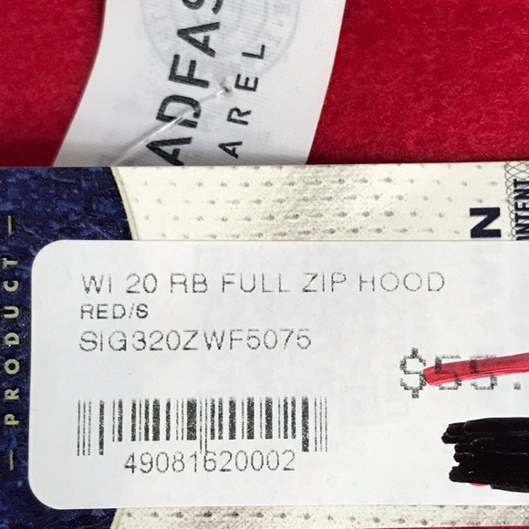 NWT Wisconsin Badgers Red 2020 Rose Bowl Full Zip Hooded Sweatshirt - Picture 2 of 9